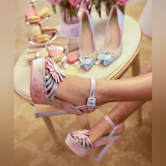 $880 NIB LoveShackFancy x Sophia Webster | Celia Platform Sandal Size 40 BOHO - Picture 7 of 15